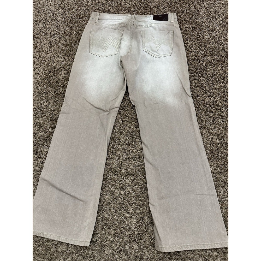 Carbon Black Jeans Lightly Distressed Beige Light Brown Denim Mens Size 34x32